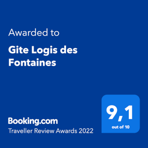 photo du score sur booking du logis des fontaine 9,1 sur 10