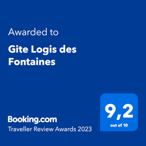 photo du score sur booking du logis des fontaine 9,2 sur 10